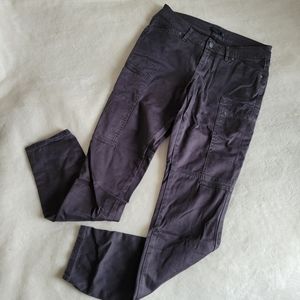 Prana women's skinny cut organic cotton gray pants with slim cargo pockets